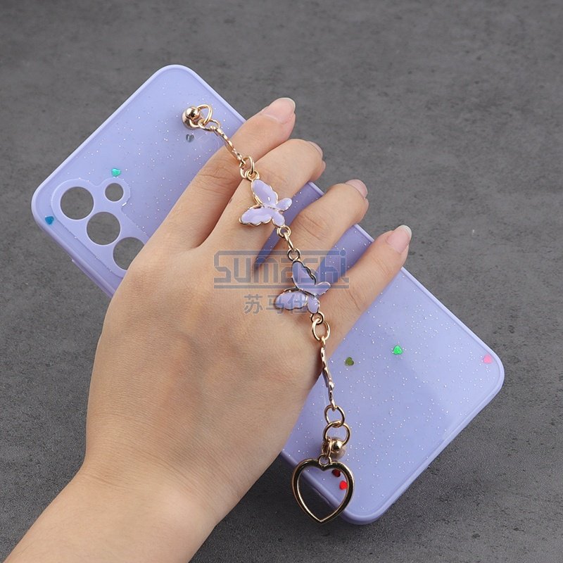 butterfly chian epoxy glitter phone case for iphone 16 15 16 case with strap for tecno spark 10 pro phone case for huawei for xiaom