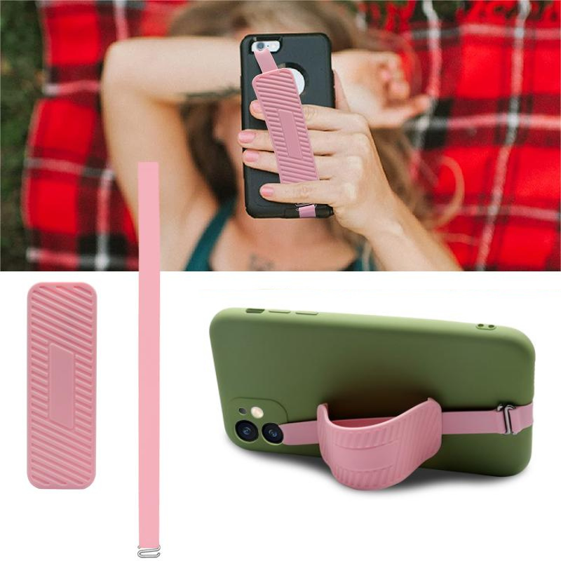 Portable Safety Elastic Phone Strap Universal Phone Grip Holder Stand With Finger Strap Non-slip Cell Phone Holder Fit Most Case
