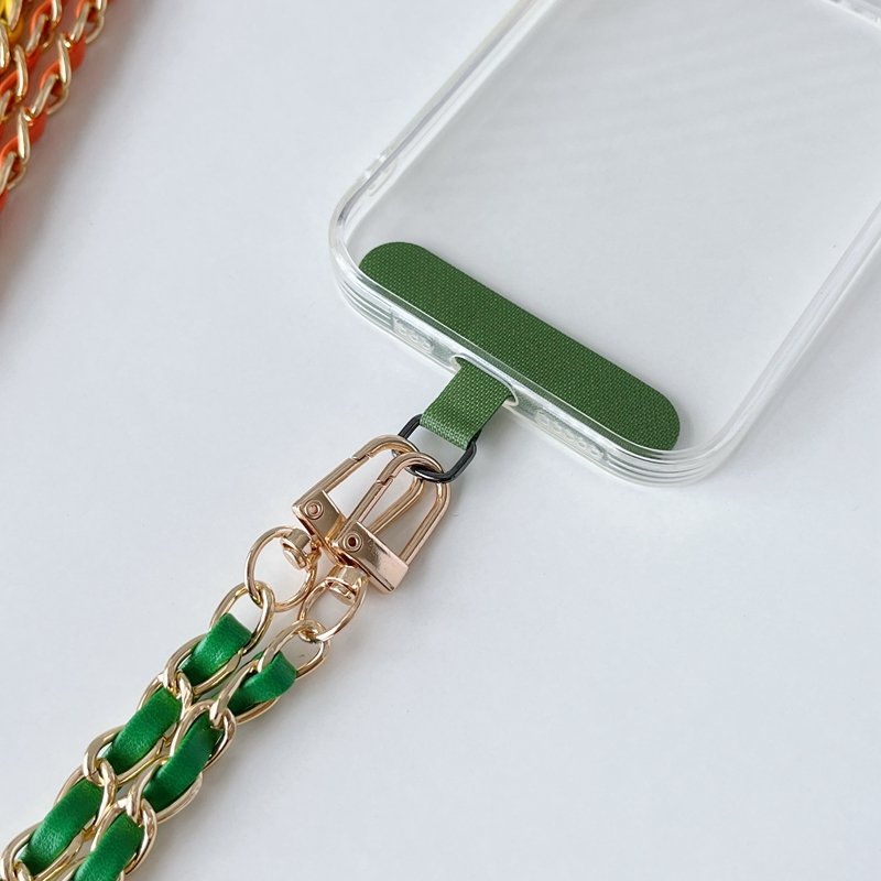Metal chain leather strap set mobile phone chain free your hands women's bag chain shoulder strap bag strap