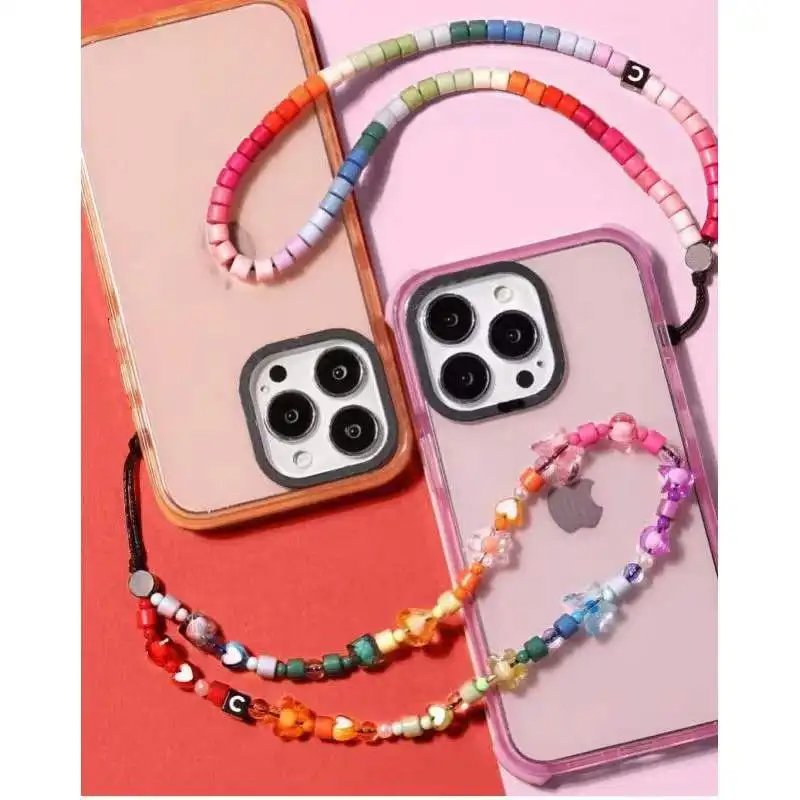 2023 New Phone Charm Strap Cell Phone Bead Chain Friends Gift Mobile Case Acrylic Pearl Cord In Phone Chain