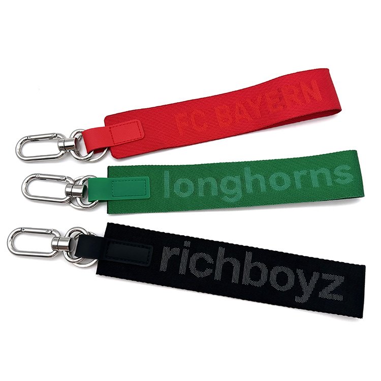 YYX Wholesale Custom Nylon Jacquard Keychain Mobile Phone Wrist Strap Short Jacquard Keychain Nylon Decorative Accessories