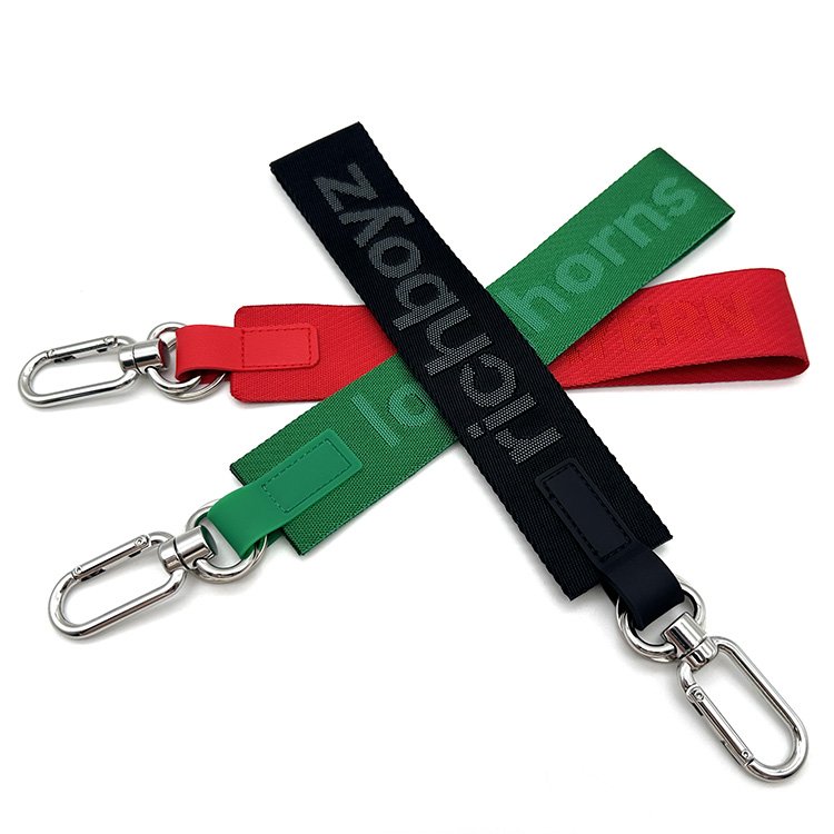 YYX Wholesale Custom Nylon Jacquard Keychain Mobile Phone Wrist Strap Short Jacquard Keychain Nylon Decorative Accessories