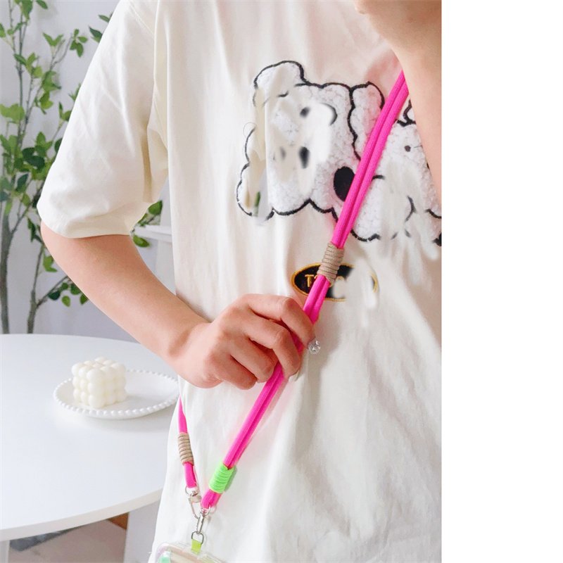 Personalized Trend Double Color Mobile Phone Universal Lanyard Diagonal Span Long Rope Shoulder Strap Rope Fashion Safety Rope
