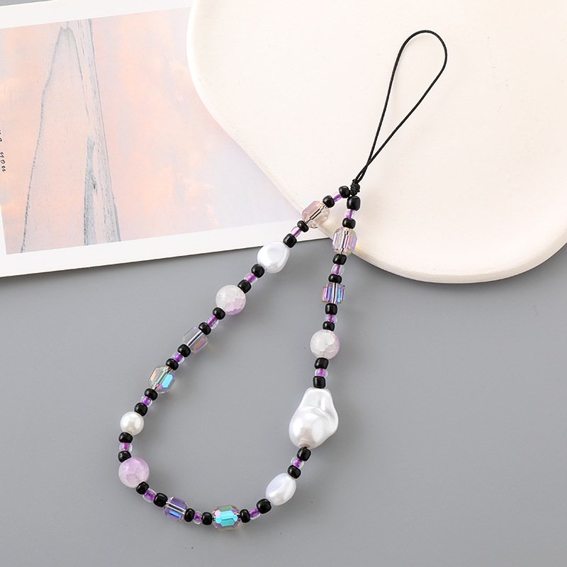 Alien Pearl Beaded Mobile Phone Strap Elegant and Durable Phone Chain