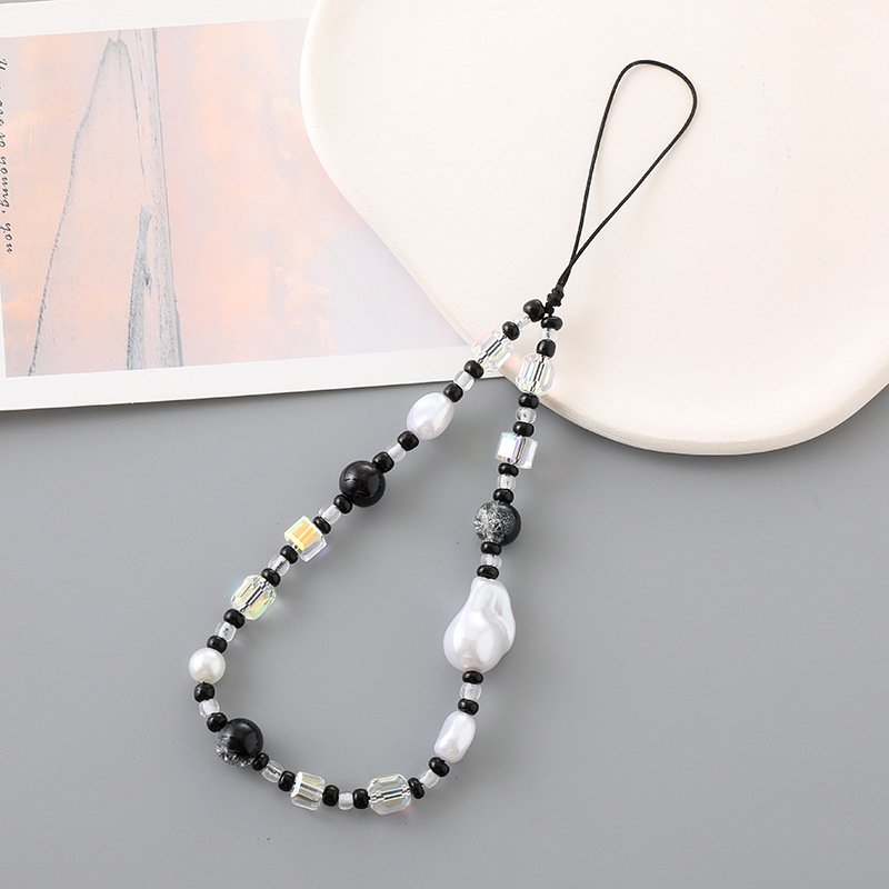 Alien Pearl Beaded Mobile Phone Strap Elegant and Durable Phone Chain