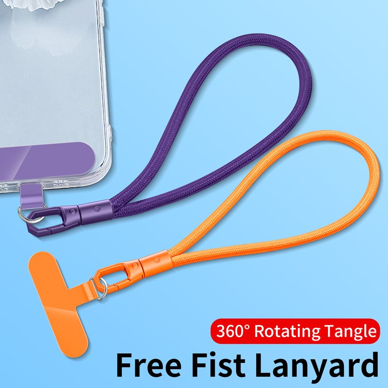 Universal Cute Design Polyester Rope Wrist Strap Fashionable Short Mobile Phone Lanyard Keychain Tether Patch Cell Accessories