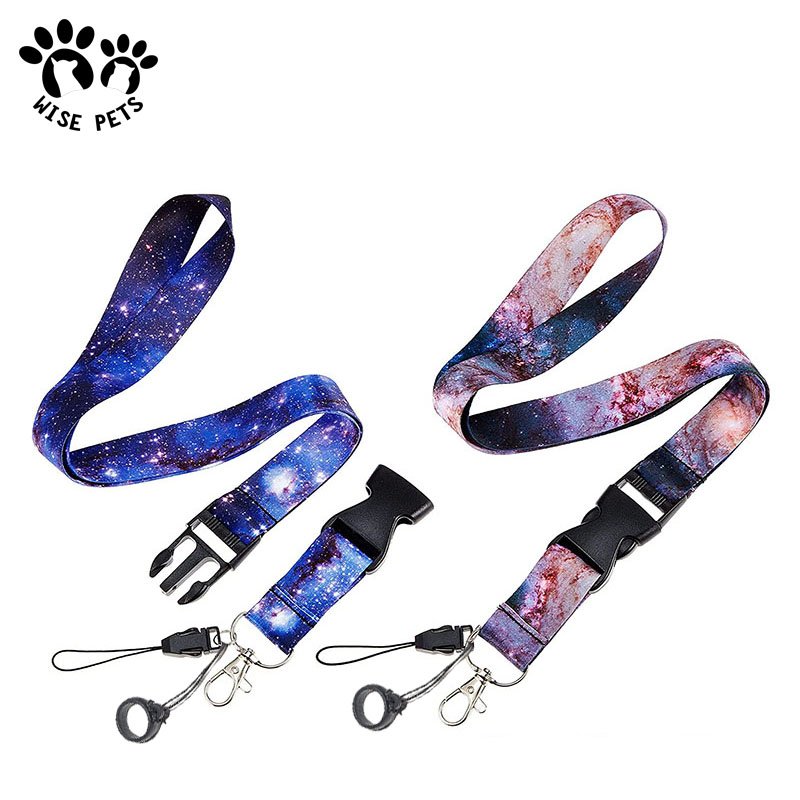 Wholesale custom silicon ring key chain lanyards id badge neck strap sublimation printed rubber loop polyester lanyard for sale