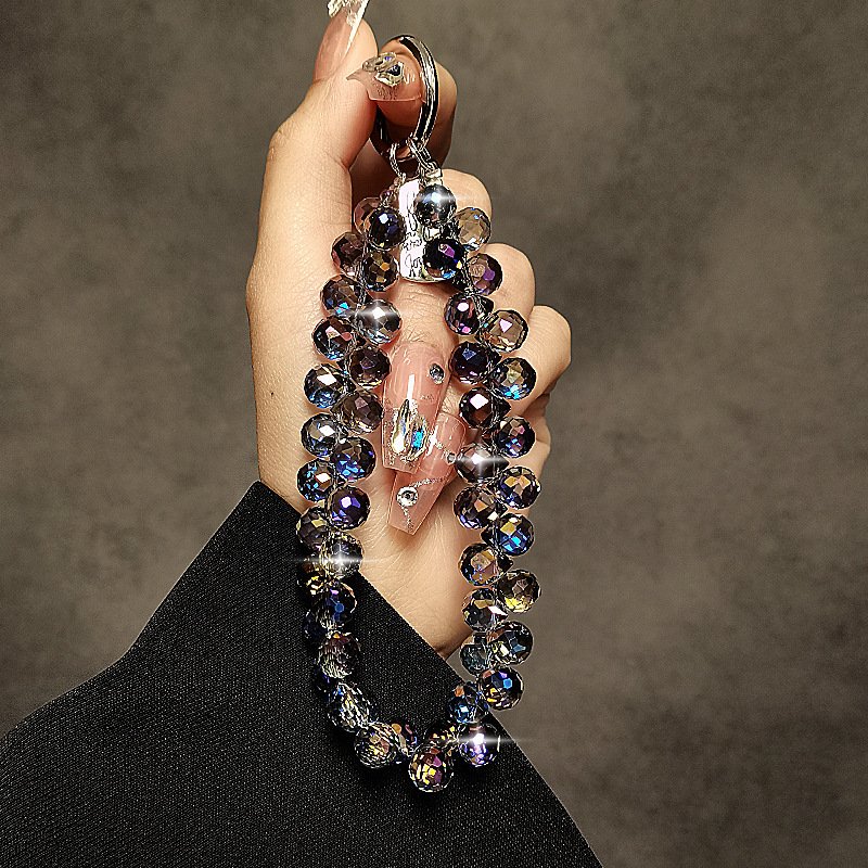Mobile Phone Lanyard High-end Luxury Short Water Drop Crystal Hanging Chain Hand-beaded Wrist Chain Hand-held Pendant