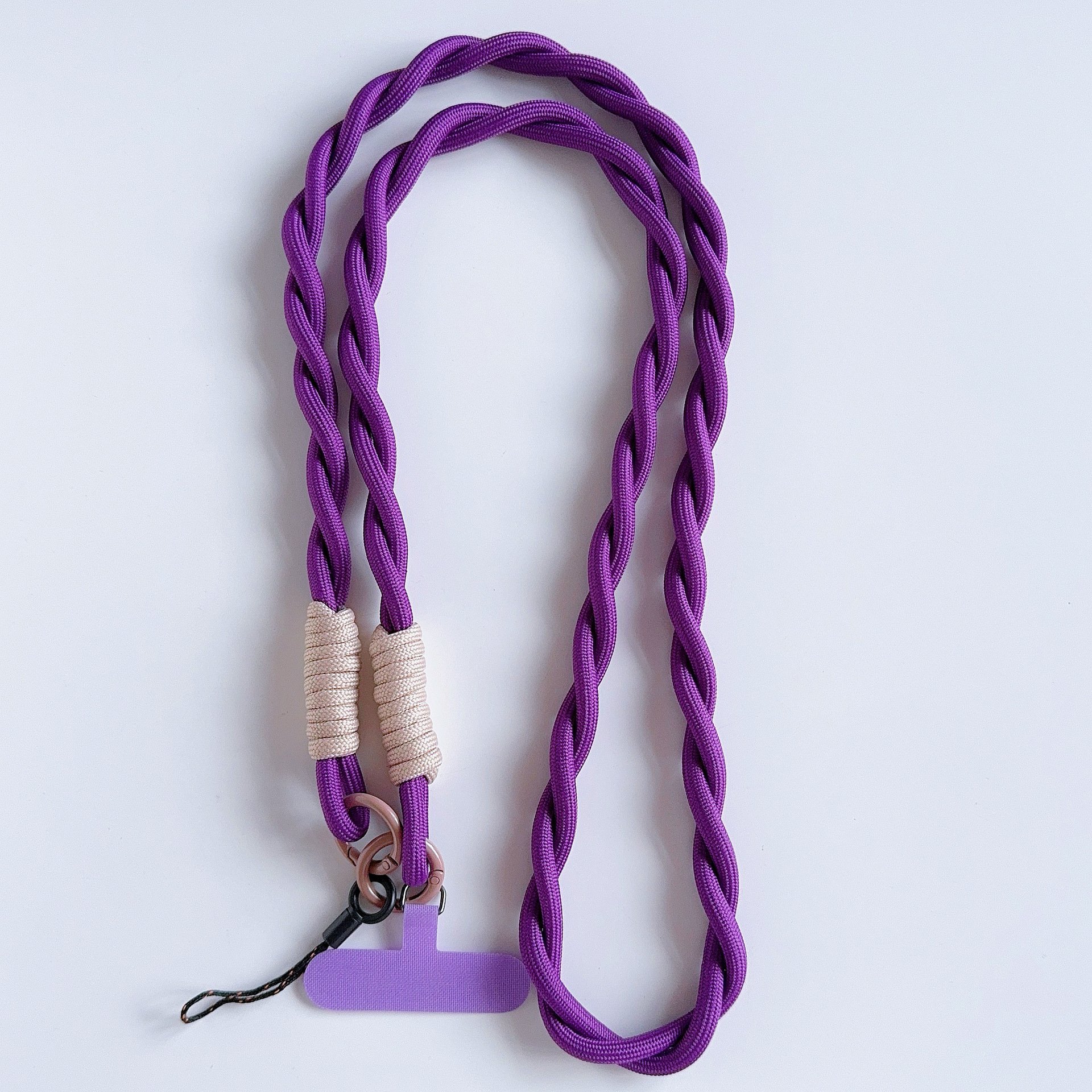 High Quality Solid Color Durable Mobile Phone lanyard Gold Fashion Diagonal Long Rope Shoulder Strap Safety Anti-Loss Lanyard