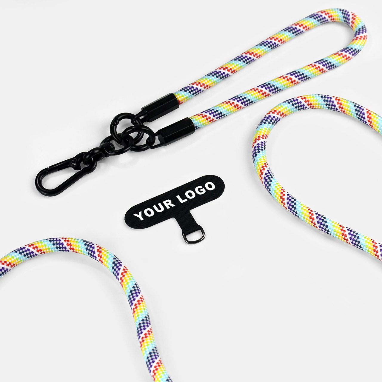 Custom Brand Crossbody Nylon Mobile Phone Anti-loss Lanyard Rope Removable Phone Lanyard Gasket Phone Cord Hook Factory Supply