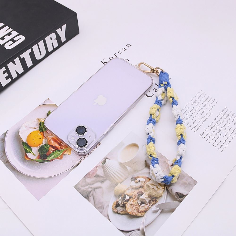 bag charms pendant Wrist strap Wristlet Bracelet key chains hand-woven diy mobile phone chain Daisy flower braided rope keychain