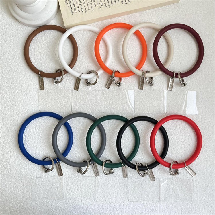 Fashion Soft Silicone Phone Strap Circle Anti Lost Keychain Phone Case with Strap Loop Wrist Strap Lanyard Universal Key Chain