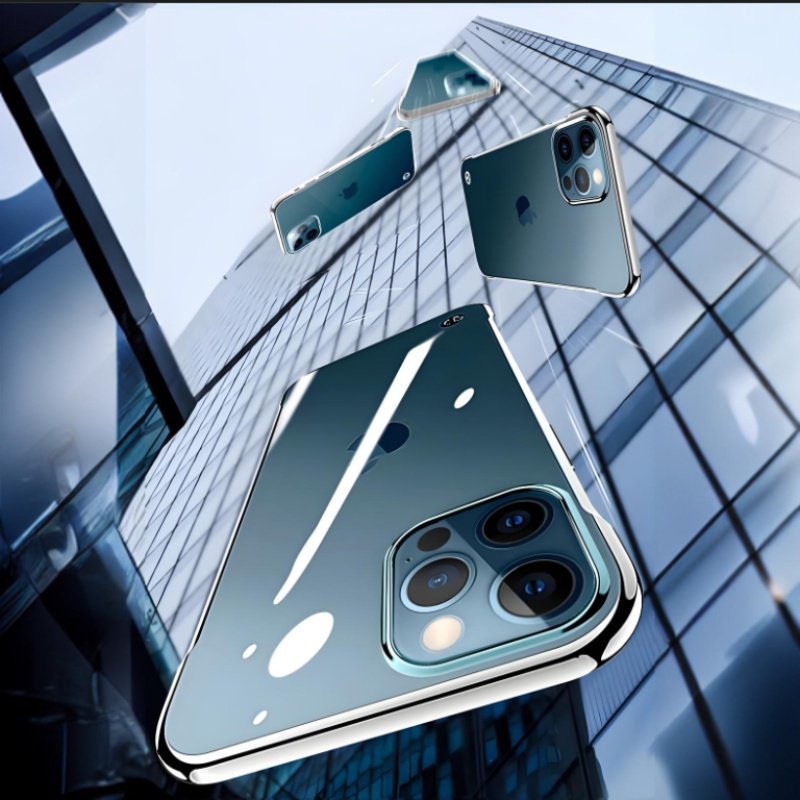 Hard PC Plating Holder Mirror Transparent PC Magnetic Cell Mobile Phone Case Cover For iPhone 15 Pro Max Plus 16 13 14 Frameless