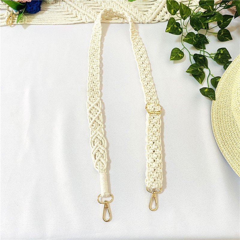 Handmade Macrame Bag Strap With Bead Chain Extender Mobile Phone Chain Lanyard