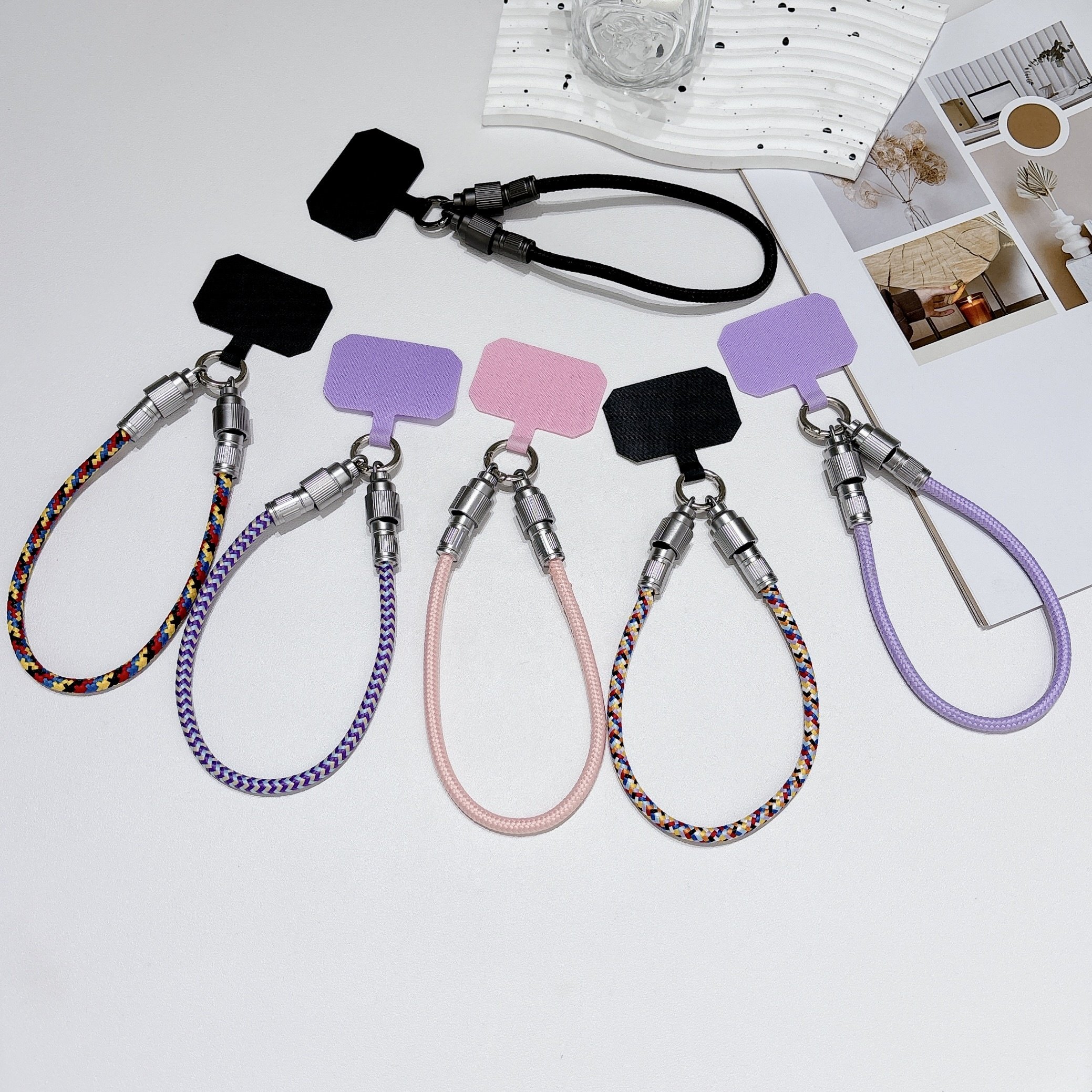 Hot Sale Fashion adjustable 2 in 1 Phone Lanyard strap Pd60W Charging nylon Cable C To C Zinc Alloy Lock Neck Wrist data Cables