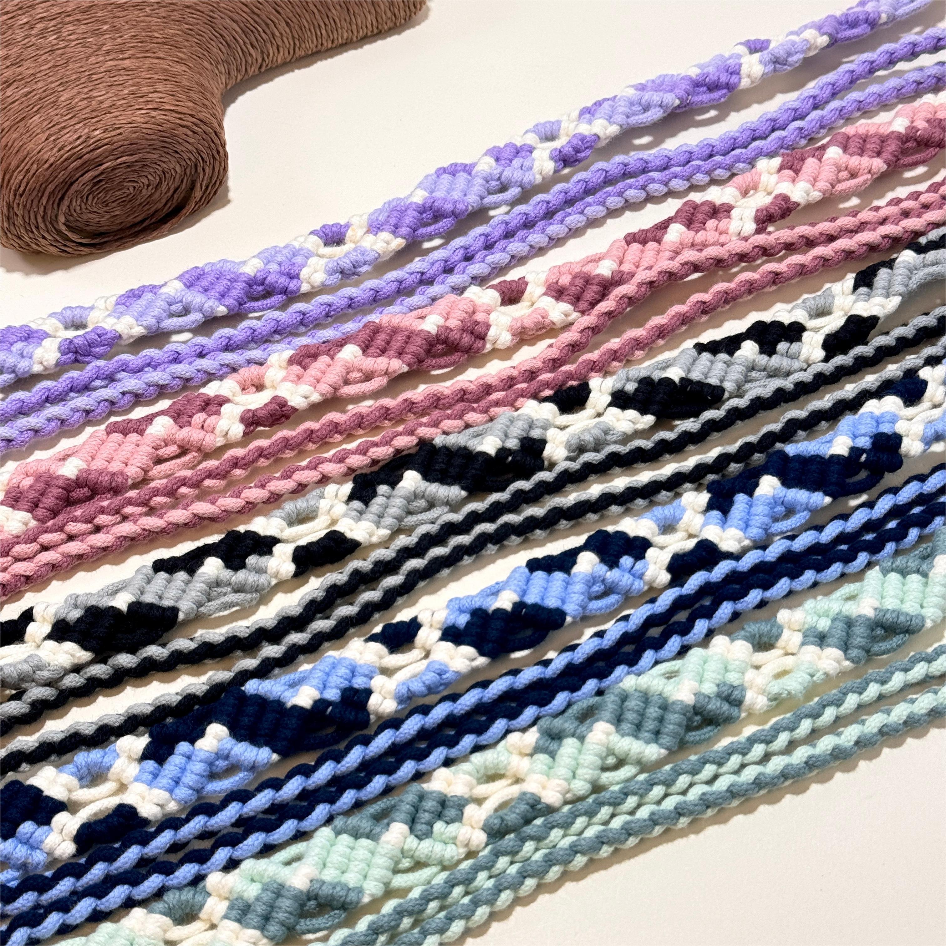 2024 Colorful adjustable length mobile phone lanyard braided splicing rhomboid diagonal span couple mobile phone chain