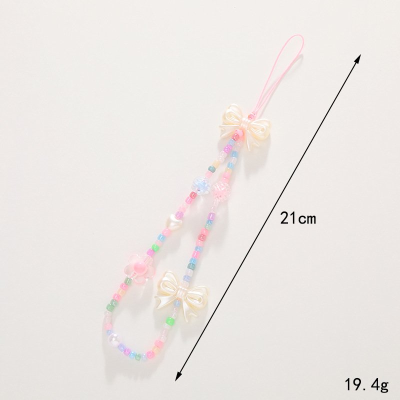 Fashion Flower Phone Strap Lanyard Crystal Beads Mobile Phone Chain Accessories Charm For Mobile Phone