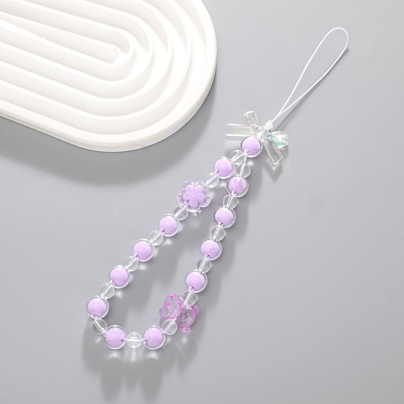 Fashion Flower Phone Strap Lanyard Crystal Beads Mobile Phone Chain Accessories Charm For Mobile Phone
