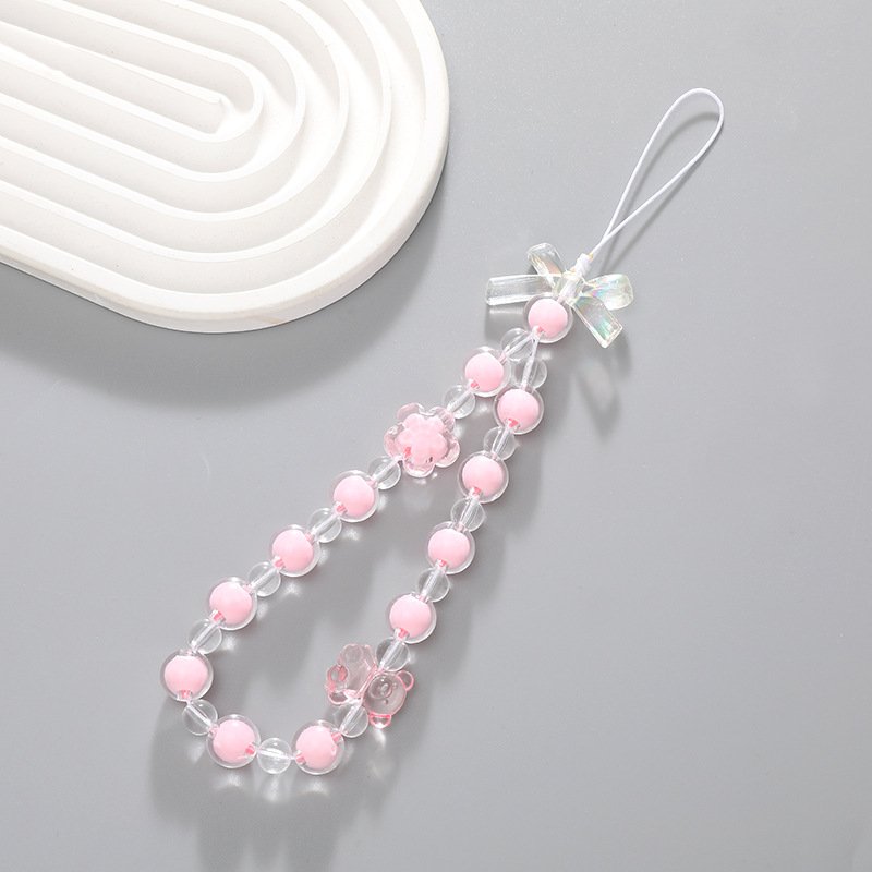 Fashion Flower Phone Strap Lanyard Crystal Beads Mobile Phone Chain Accessories Charm For Mobile Phone