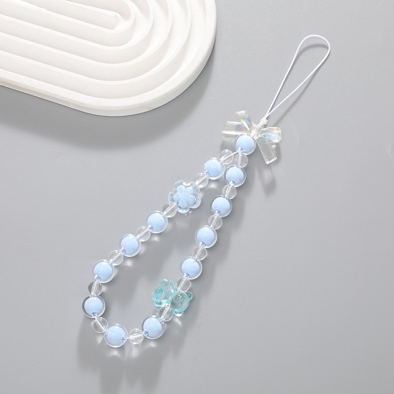 Fashion Flower Phone Strap Lanyard Crystal Beads Mobile Phone Chain Accessories Charm For Mobile Phone