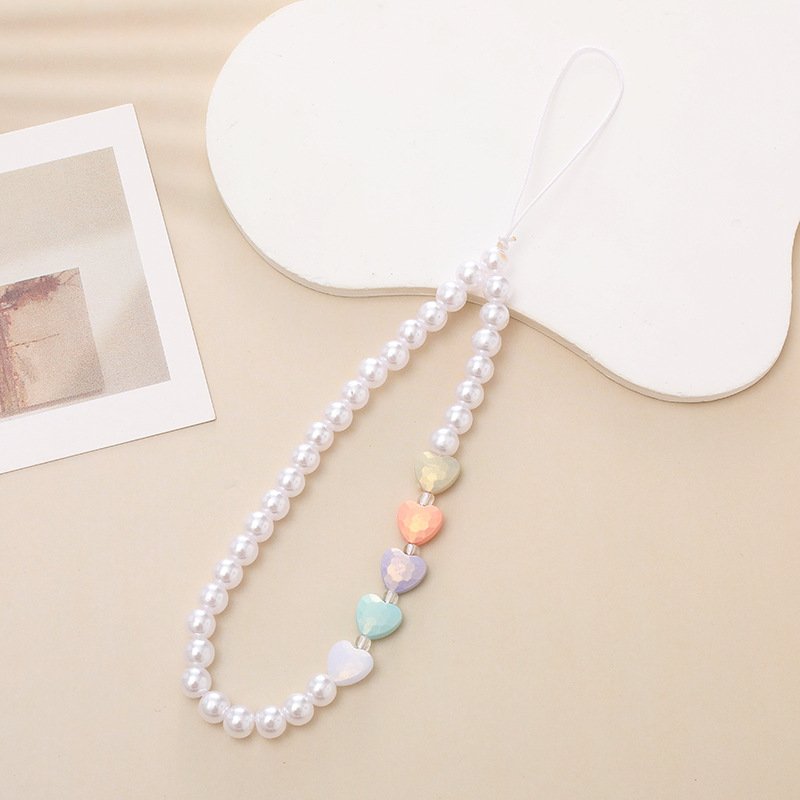 butterfly Pearl Lanyard Cord String Strap bag bottle camera Hanging Chains Universal Mobile Charm Hook Cell Phone Charms Beads