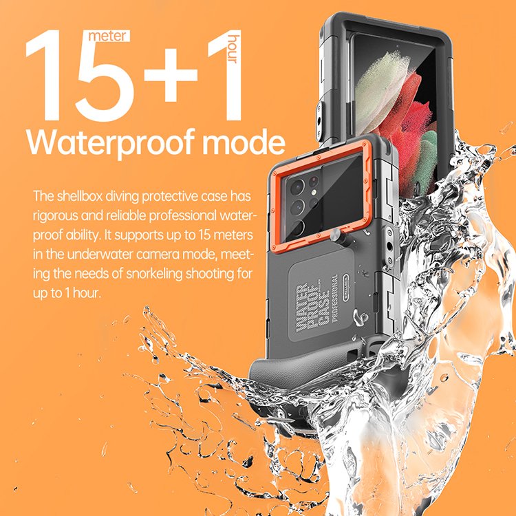 Upgrade 2nd generation 15 meters diving universal professional shellbox waterproof phone case for diving/swimming/snorkeling