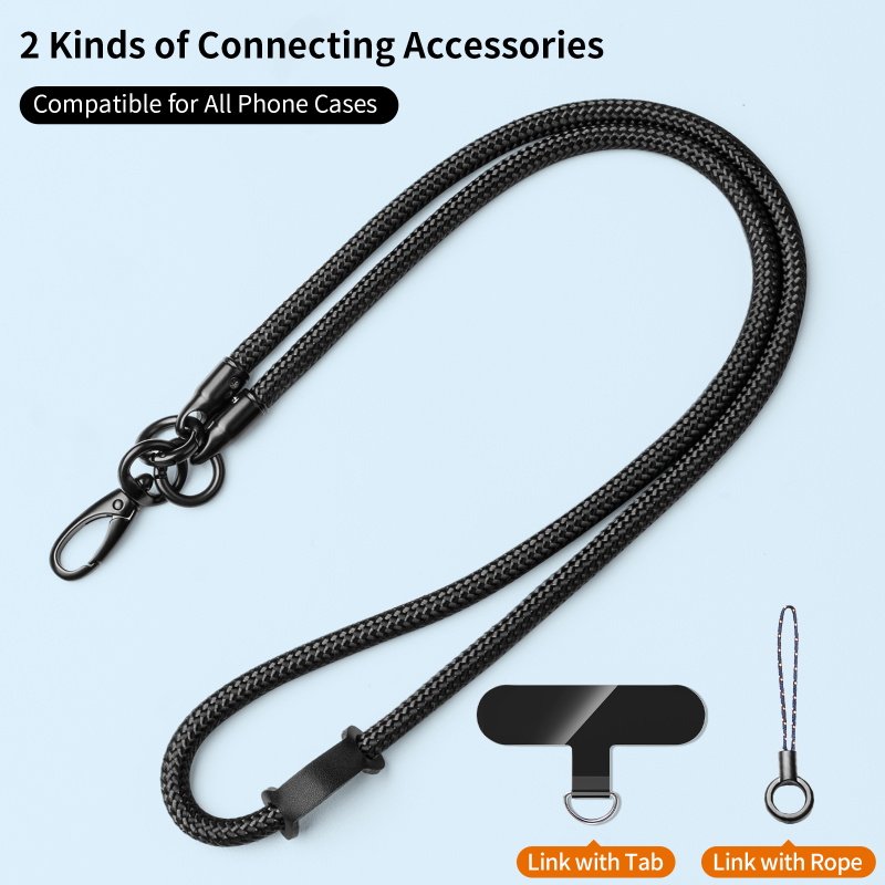 Universal Nylon Mobile Phone Strap with Crossbody Strap Mobile Lanyard Neck Wear Keychain Rope and Phone Tether Patch