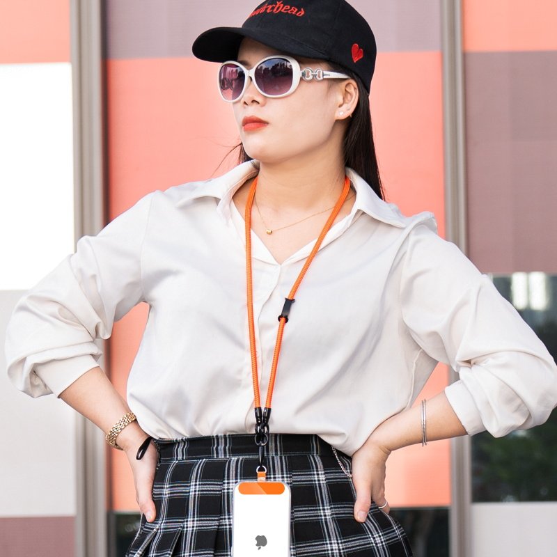 Universal Nylon Mobile Phone Strap with Crossbody Strap Mobile Lanyard Neck Wear Keychain Rope and Phone Tether Patch