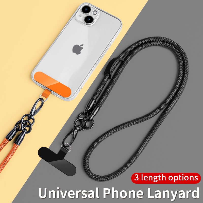 Universal Nylon Mobile Phone Strap with Crossbody Strap Mobile Lanyard Neck Wear Keychain Rope and Phone Tether Patch