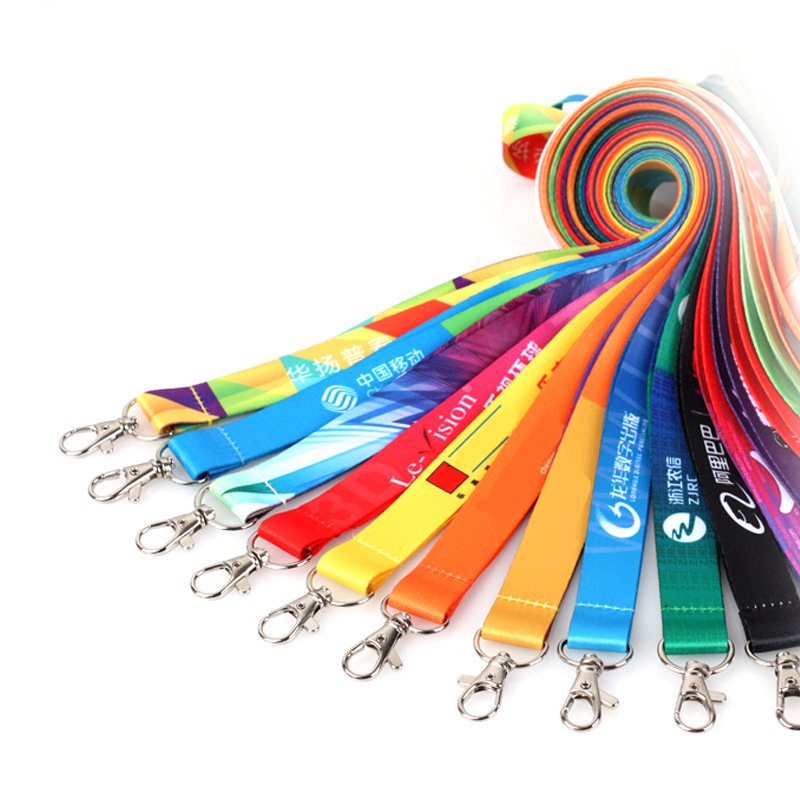 Custom Printed Adjustable Messenger Phone Hanging Neck Rope Durable Strap Anti lost Polyester Phone Case Neck Strap Lanyard