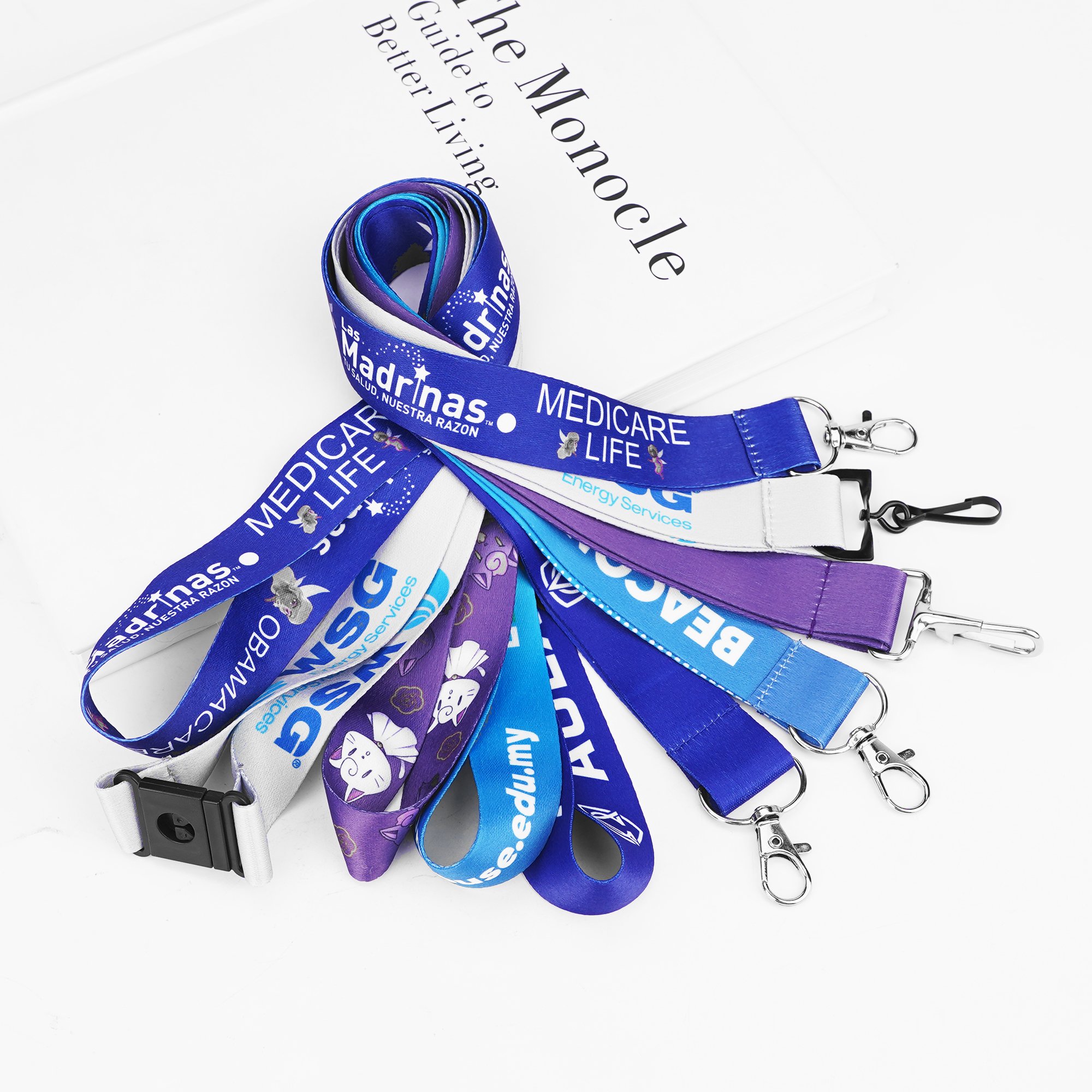 Custom Printed Adjustable Messenger Phone Hanging Neck Rope Durable Strap Anti lost Polyester Phone Case Neck Strap Lanyard