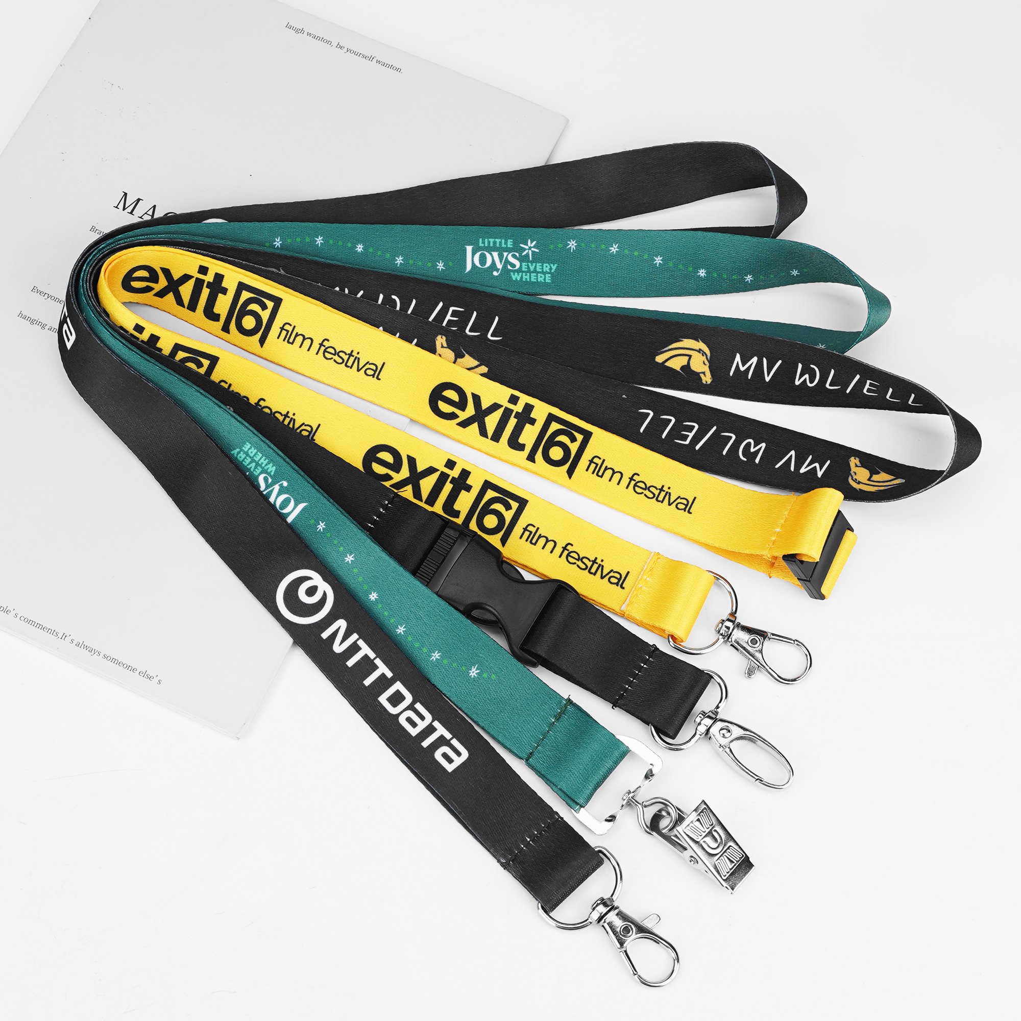 Custom Printed Adjustable Messenger Phone Hanging Neck Rope Durable Strap Anti lost Polyester Phone Case Neck Strap Lanyard