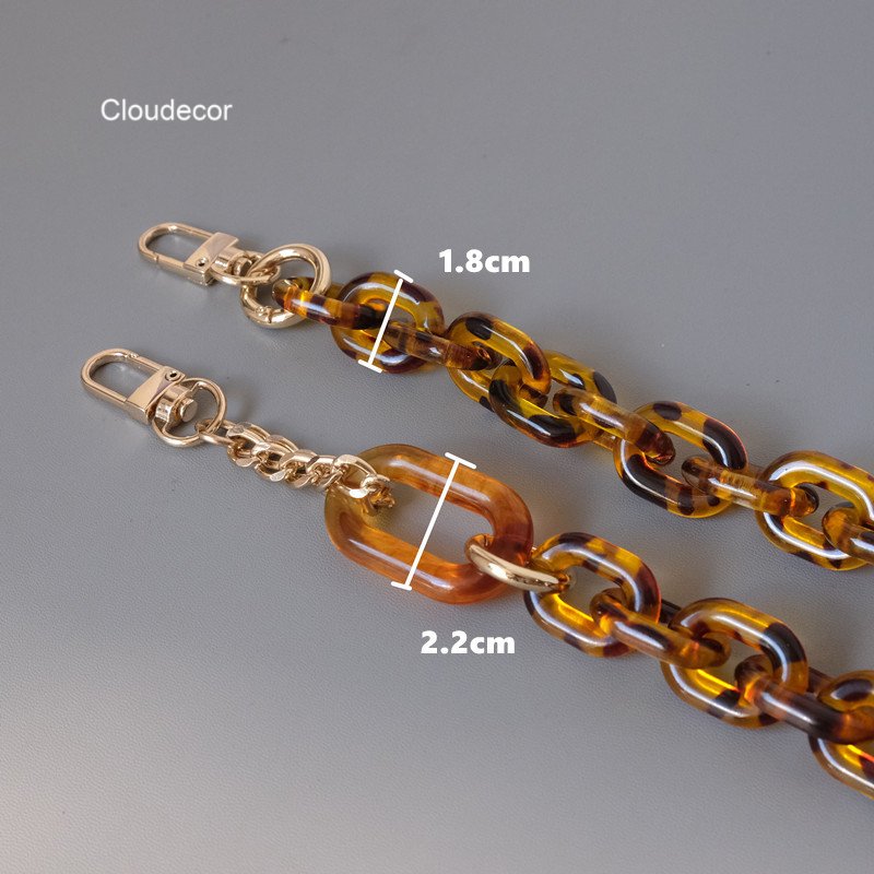 Hot Leopard Smart Phone Strap Handbag Bag Accessory Cross-Body Replacement Acrylic Metal Purse Strap Mobile Phone Necklace