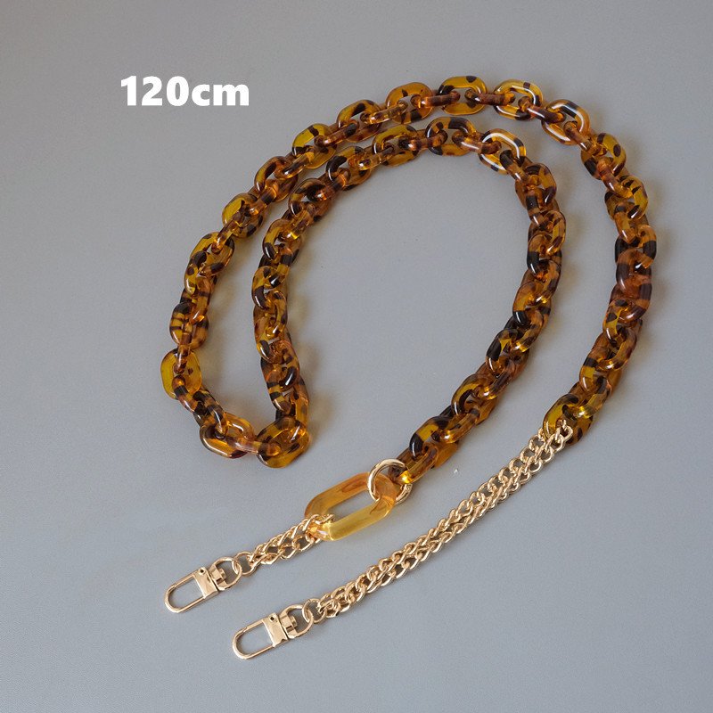 Hot Leopard Smart Phone Strap Handbag Bag Accessory Cross-Body Replacement Acrylic Metal Purse Strap Mobile Phone Necklace