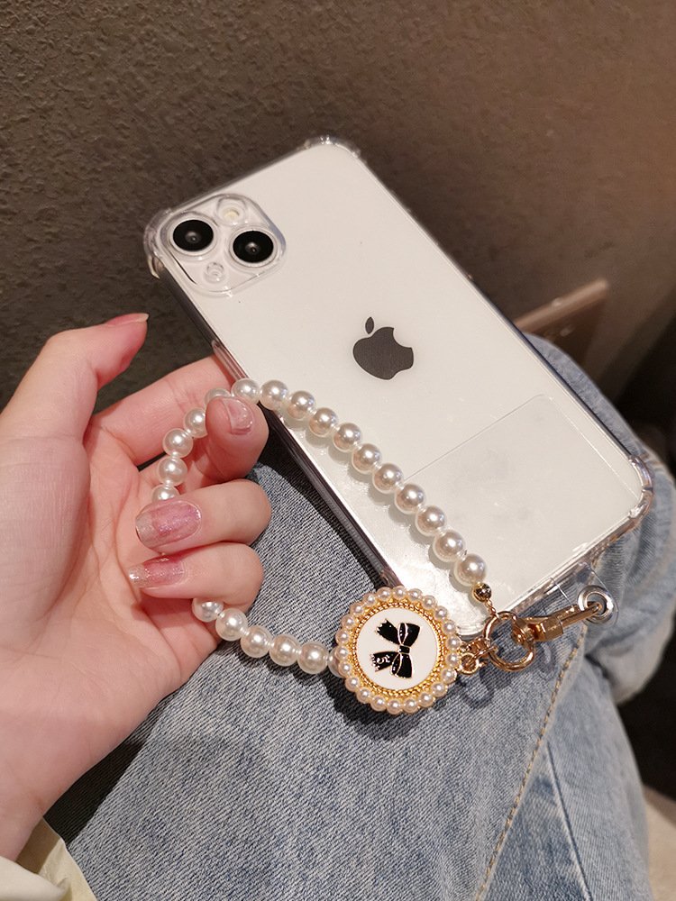 2024 Portable Mobile Phone Lanyard Crosshand Chain Pearl Strap Anti-lost Sling for Phone Case Temperament Wrist Strap