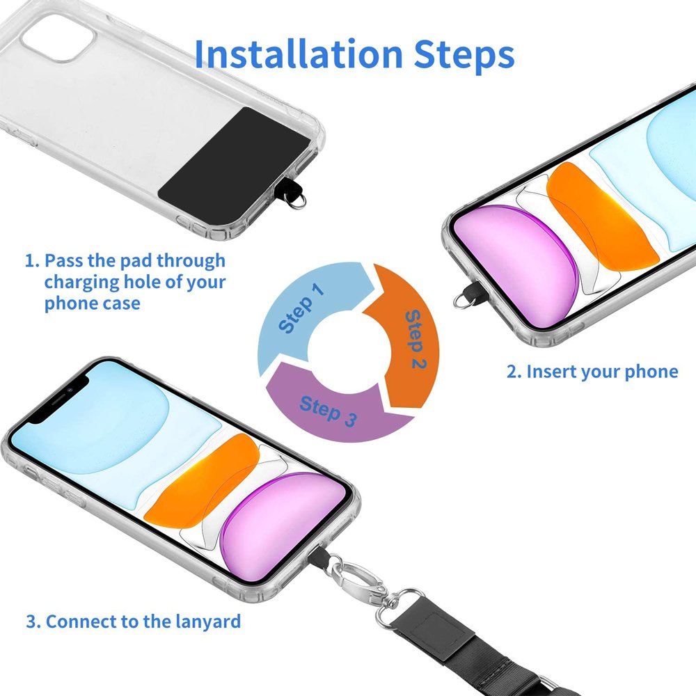 Custom logo universal crossbody wrist strap cellphone holder patch case cord neck cell mobile phone lanyard for mobile phone