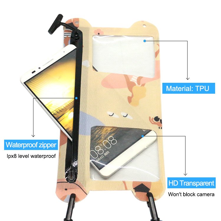 IPX8 Beach Swimming Drifting Large Waterproof Phone Pouch Adjustable Strap Touch Screen Cell Cellphone Wholesale Mobile Bags