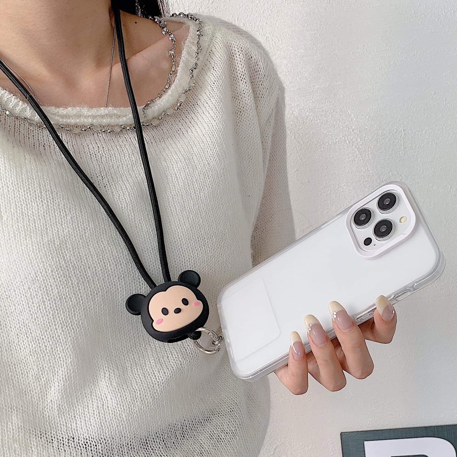 Neck Strap Lanyard 3D Cute Cartoon Keychain Cell Mobile Phone Case Accessories Universal Anime Necklace Patch Tab Lasso Tether