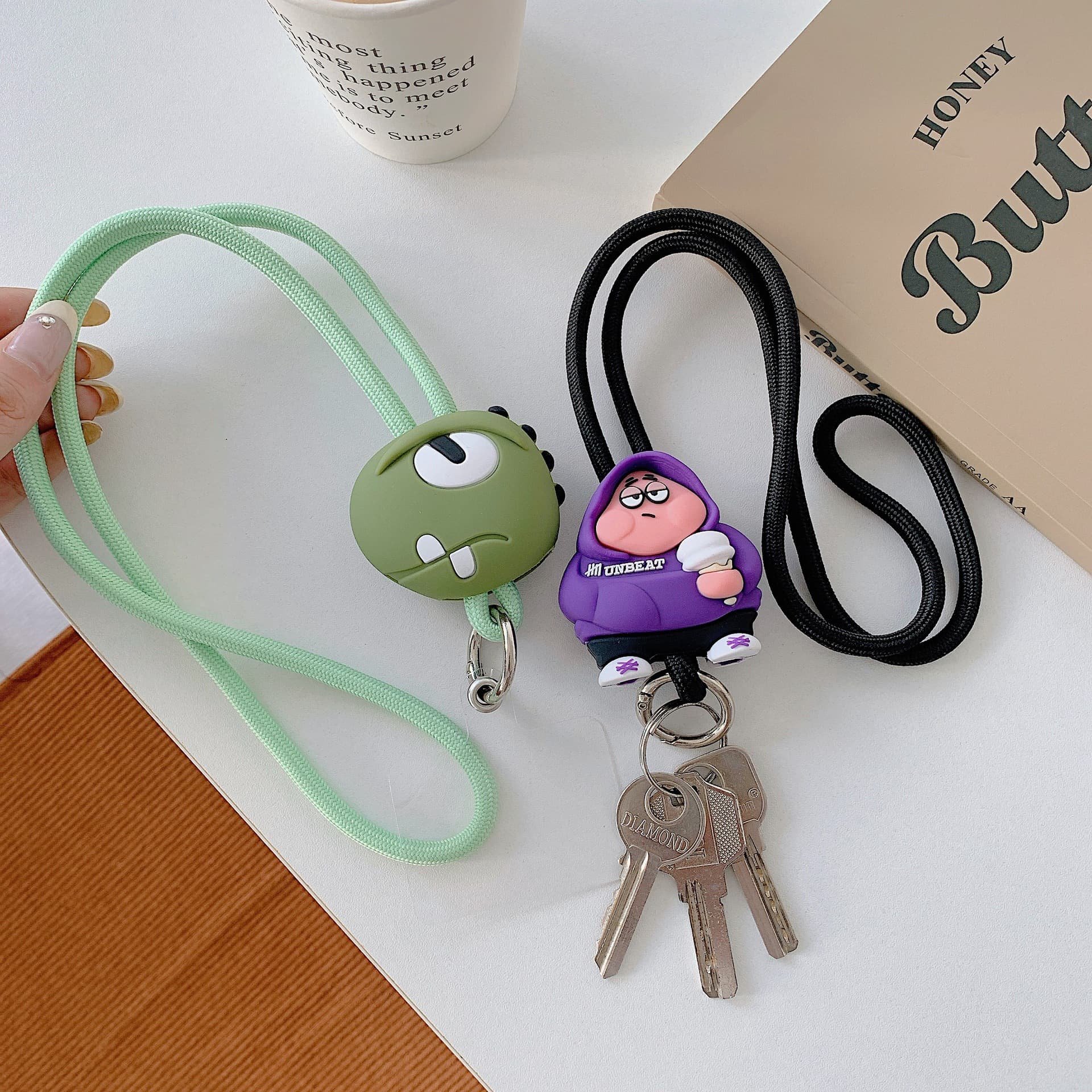 Neck Strap Lanyard 3D Cute Cartoon Keychain Cell Mobile Phone Case Accessories Universal Anime Necklace Patch Tab Lasso Tether