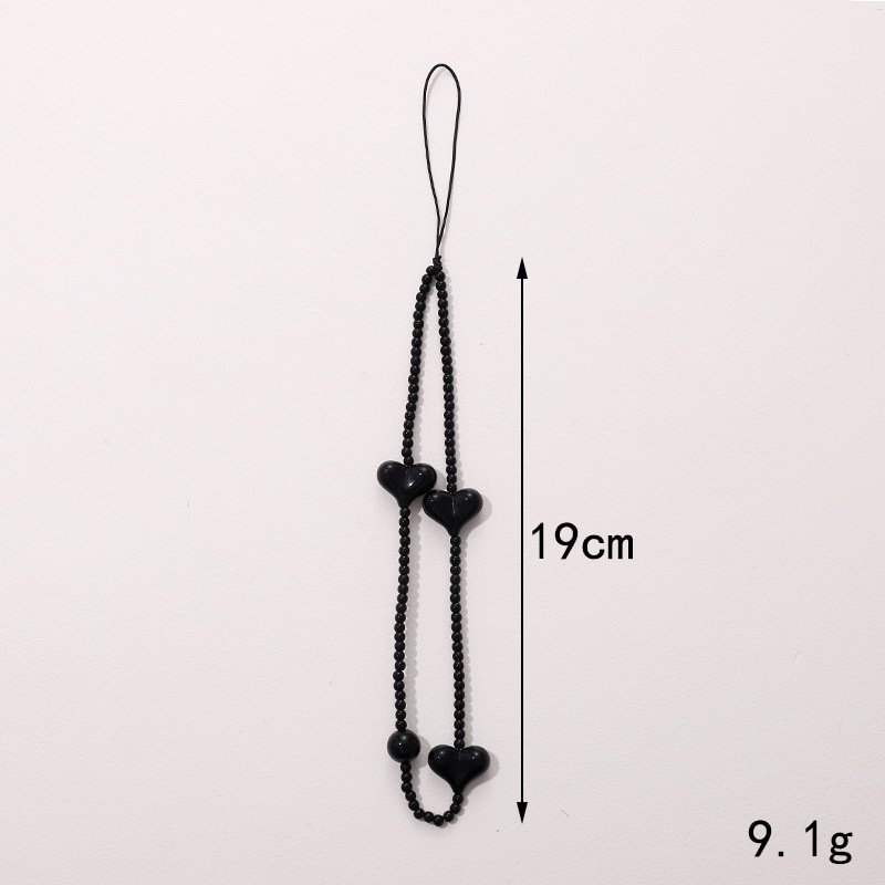Customized Heart Waist Chain Key Chains Accessories Lanyard Cord String Strap Universal Mobile Charm Hook Cell Phone Charms Bead