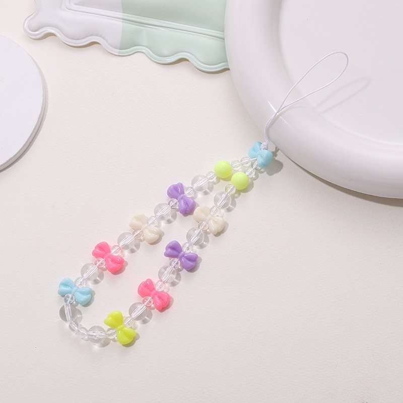 Customized Heart Waist Chain Key Chains Accessories Lanyard Cord String Strap Universal Mobile Charm Hook Cell Phone Charms Bead