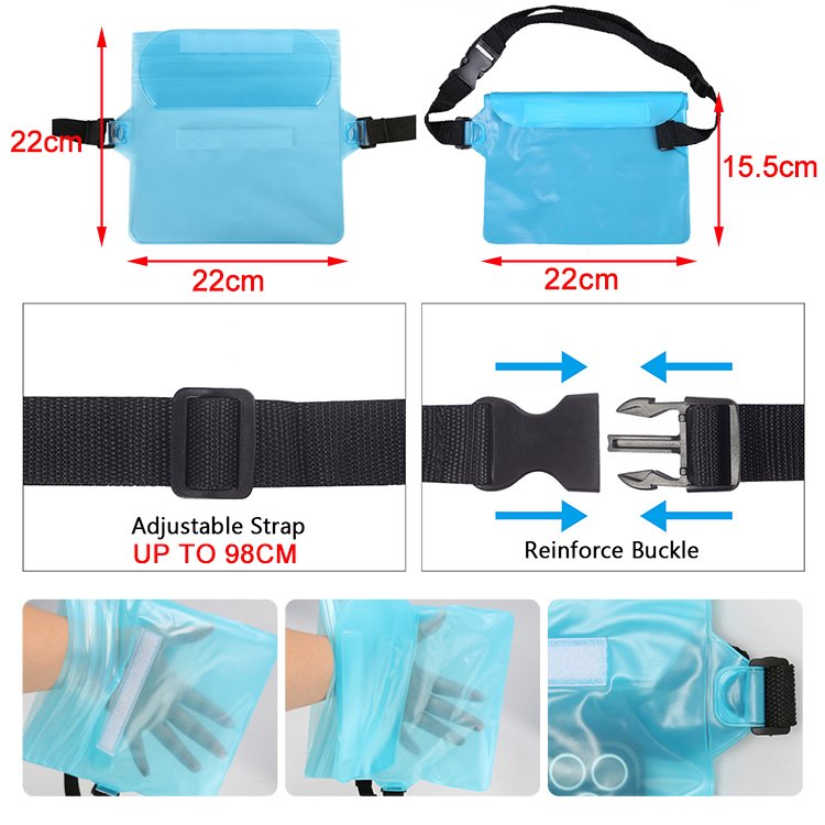 0.2mm PVC Waterproof Phone Bag Outdoor Floating Swimming Mobile Phone Protector Pouch Pack Water Proof Waist Bags