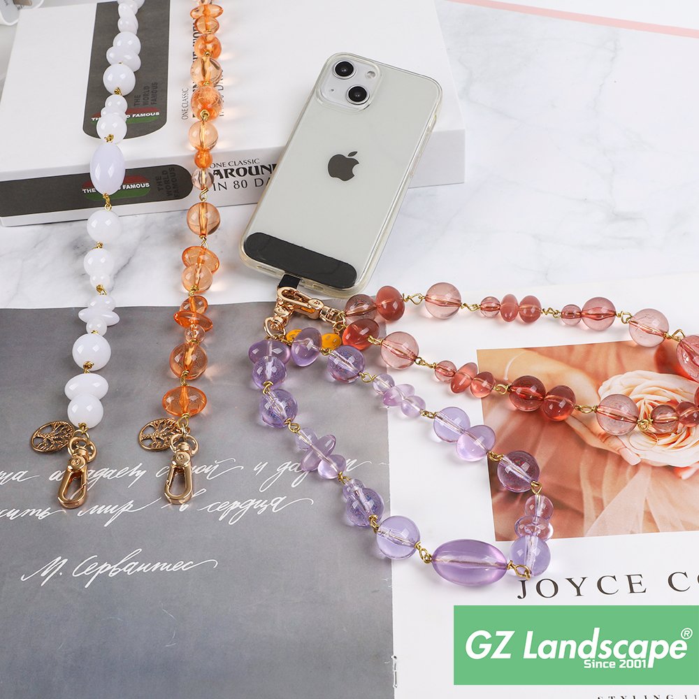 Universal purple crystal white jade hand short keychain custom sweet face pendent charm phone beads strap