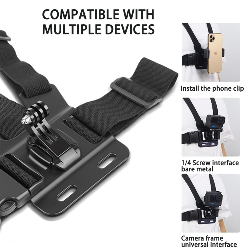 Sports Photography Equipment Holder Cell Mobile Phone Camera Mount Harness Chest Strap