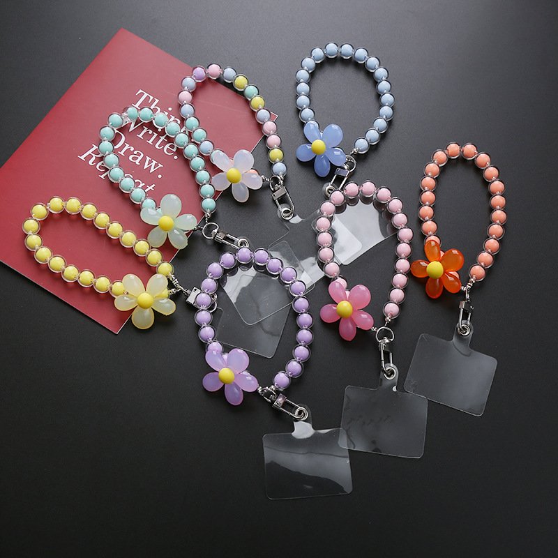 Macaron Color Mobile Phone Lanyard Wrist Strap Women's Hand-held Chain Short Anti-lost Cell Phone Case Cute Lanyard Key Pendant