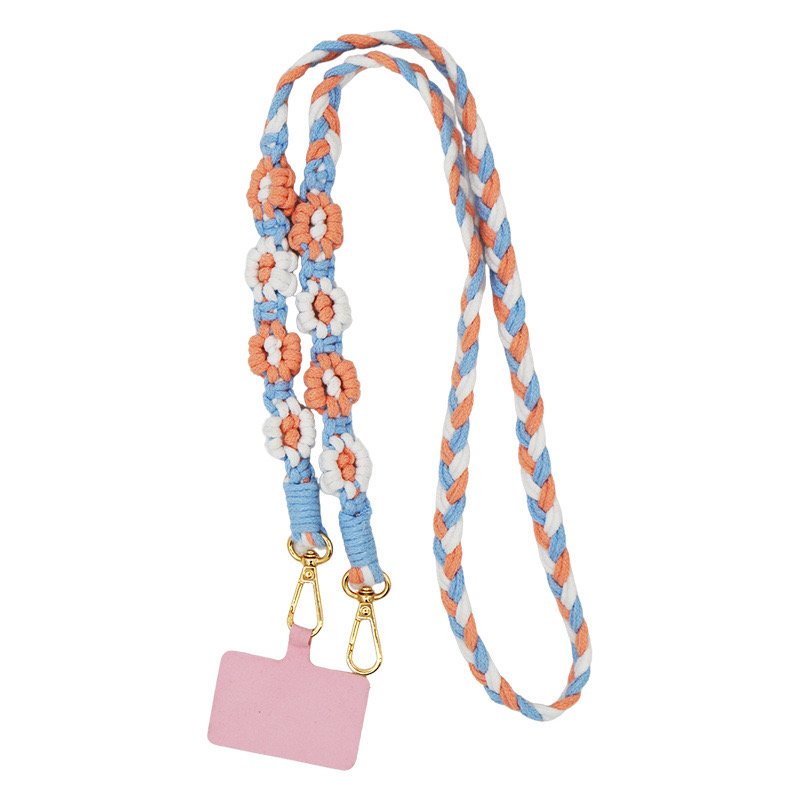 Japanese daisy mobile mobile phone Lanyard Side Back mobile phone Chain Fashion Telephone Lanyard Pure Hand-woven Rope