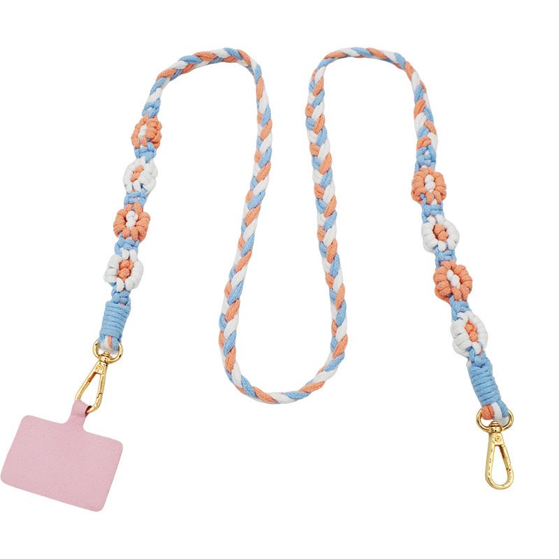 Japanese daisy mobile mobile phone Lanyard Side Back mobile phone Chain Fashion Telephone Lanyard Pure Hand-woven Rope
