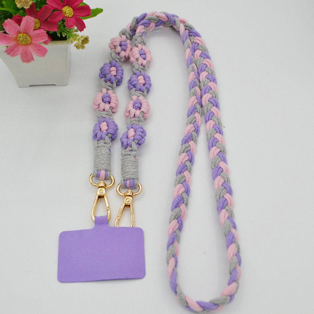 Japanese daisy mobile mobile phone Lanyard Side Back mobile phone Chain Fashion Telephone Lanyard Pure Hand-woven Rope