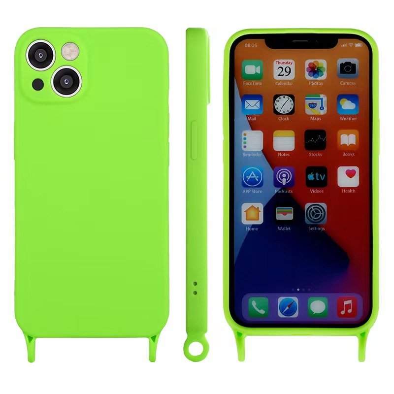 Necklace Crossbody Lanyard Rope Case Liquid TPU Phone Case Neck Strap Cord Cover For iPhone 14 Pro max