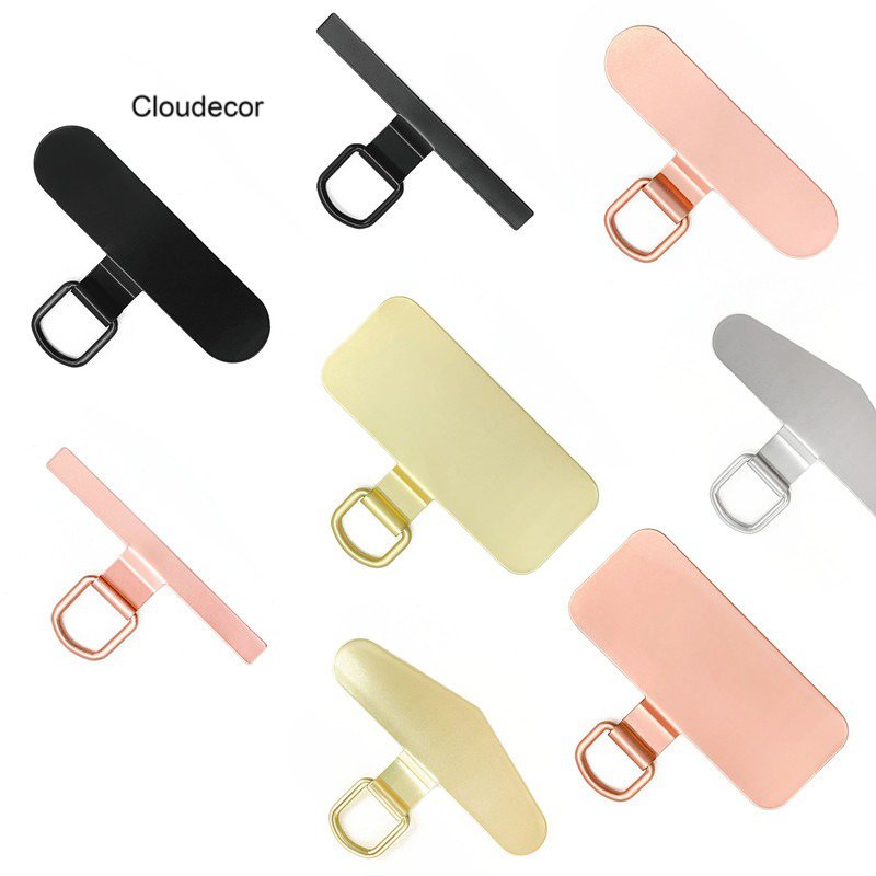 Thin Metal Patch For Mobile Phone Lanyard Gasket Back Card Silver Gold Black Rose Gold Stainless Steel Adaptor For Phone Strap